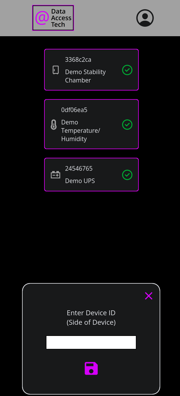 App Device List with Add Device