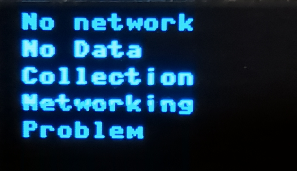 Picture showing a screen with a network problem